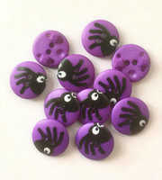 Violetti hämähäkki nappi, 15 mm