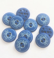 Sininen nappi handmade-tekstillä, 18 mm