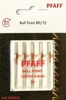 Pfaff Pallokärkineula (Ball Point), koko 80, 5 kpl
