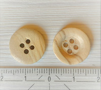 Vaalea puunappi, 15 mm
