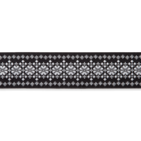 Musta-hopea jacquard nauha, leveys 27 mm