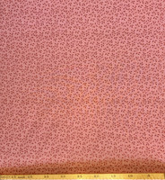 Punainen köynnöskuvioinen puuvillakangas Breezy Strawberry 549 E