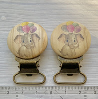 Norsukuviollinen puuklipsi 27 mm