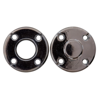 Ommeltava metallineppari, 20 mm, tumma hopea