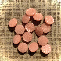 Vaaleanoranssi koristekuviollinen kantanappi, 11 mm