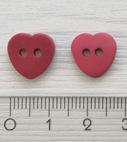 Punainen sydännappi, 12 mm