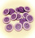 Violetti nappi vaaleammalla reunuksella, 15 mm