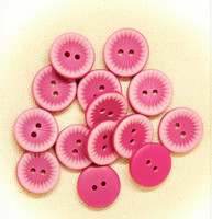 Pinkki nappi vaaleammalla reunuksella, 15 mm