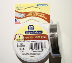 Beadalon koruvaijeri 19-säikeinen kirkas teräs paksuus 0,30 mm (kela 31 m)