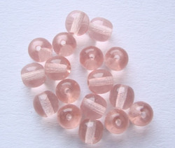 Tsekkiläinen lasihelmi ruusun punainen 6 mm (50 kpl/pss)