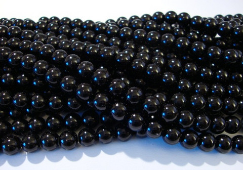 Helmiäislasihelmi musta 8 mm (n. 27 kpl/nauha)