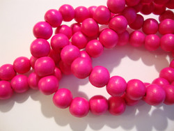 Puuhelmi pinkki pyöreä 8 mm (n. 50 kpl/nauha)