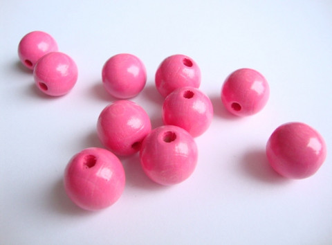 Rayher Puuhelmi pinkki pyöreä 12 mm (32 kpl/pss)