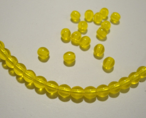 Tsekkiläinen lasihelmi keltainen pyöreä 4 mm (50/pss)