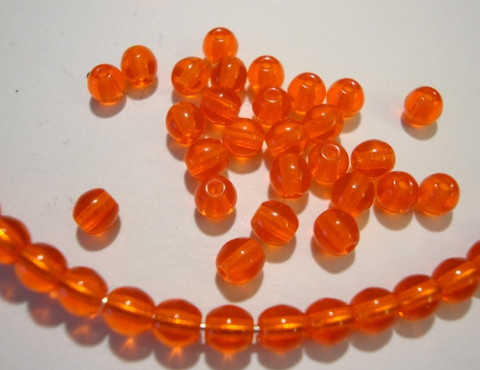Tsekkiläinen lasihelmi oranssi pyöreä 4 mm (50/pss)