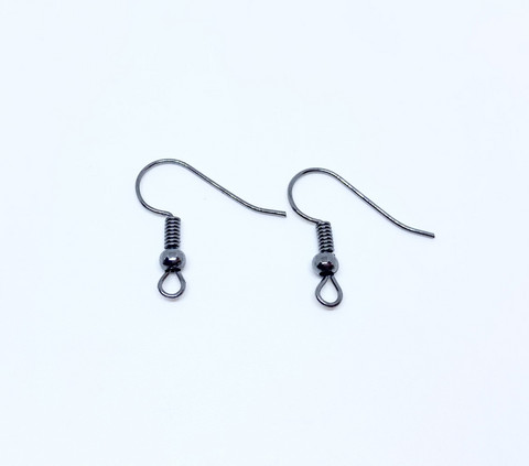 Korvakorukoukku (fish hook) musta 21 x 16 mm (20 kpl/pss)