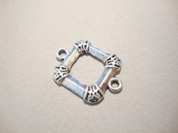 Korulinkki teräksenvärinen neliö 27 x 20 mm (2 kpl/pss)
