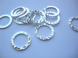 Korulinkki / linkkirengas pyöreä hopeoitu 16 mm (12 kpl /pss)