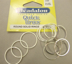 Beadalon hopeoitu linkkirengas pyöreä 20 mm (22 kpl/pss)