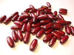 Puuhelmi burgundin punainen ovaali 15 x 7 mm (50 kpl/pss)