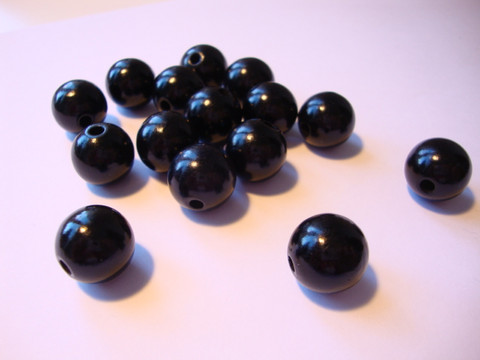 Rayher Puuhelmi musta pyöreä 10 mm (52 kpl/pss)