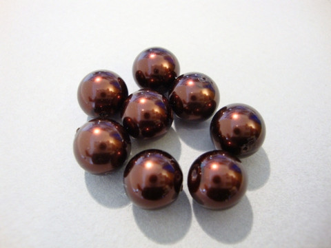 Helmiäislasihelmi suklaan ruskea 10 mm (21/nauha)