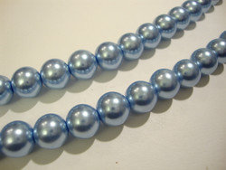 Helmiäislasihelmi vaalea sininen (Baby Blue) 10 mm (n.20/nauha)