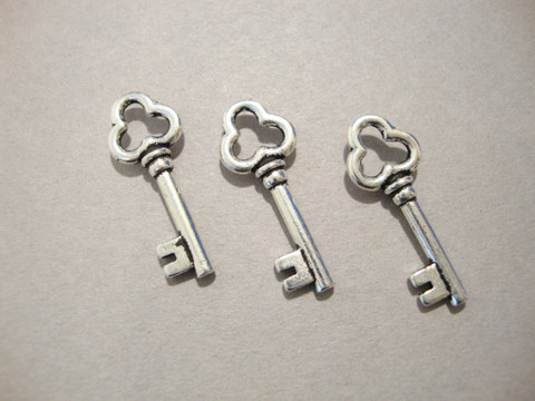 TierraCast Riipus hopeoitu avain 20 x 8 mm