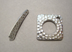 TierraCast Salpalukko hopeoitu Taottu neliö 18 x 18 mm/salpa 24 mm