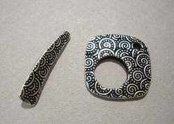 TierraCast Salpalukko hopeoitu Spiraali neliö 18 x 18 mm/salpa 24 mm