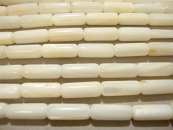 Simpukkahelmi valkoinen sylinteri 12 x 4 mm (38 cm nauha = n. 32 kpl)