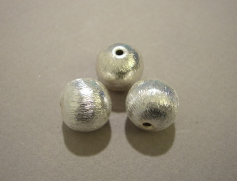 Metallihelmi 925 sterling hopea harjattu pinta 12 mm