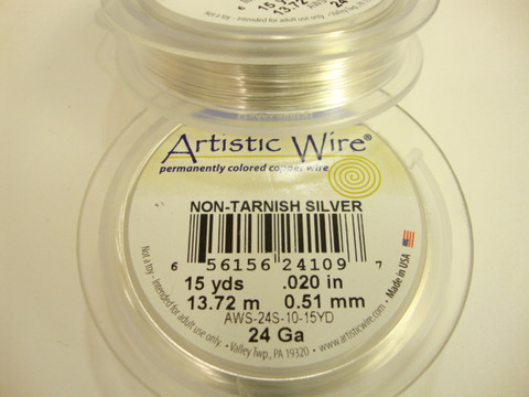 Beadalon Artistic Wire -metallilanka tummumaton hopeoitu 24 gauge = 0,51 mm (kela 13,7 m)