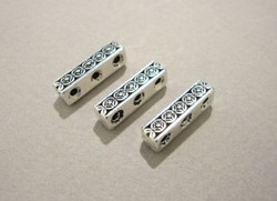 TierraCast Korulinkki Ruusu hopeoitu 3-reikäinen 15 x 3,8 mm (2 kpl/pss)
