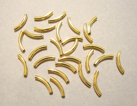 Beadalon metallihelmi putki kaareva kullattu 8 x 1,2 mm (30/pss)