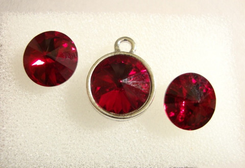 Swarovski kristalli rivoli Siam punainen 12 mm
