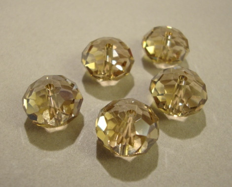 Kristallihelmi Champagne rondelli  12 x 8 mm (2/pss)