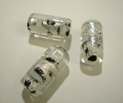 Lamppuhelmi musta / valkoinen / hopeafolio 20 x 10 mm
