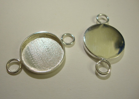 Korukehys / linkki hopeoitu pyöreä 20 mm