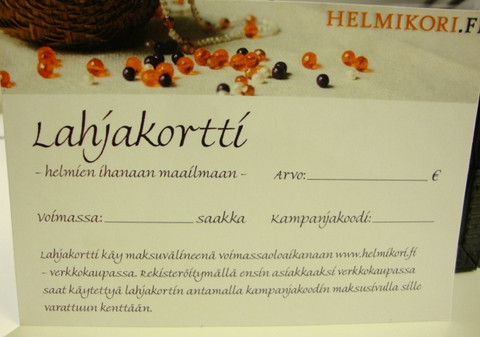Lahjakortti verkkokauppaamme