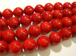 Marmori värjätty punainen pyöreä 8 mm (25 kpl/pss)