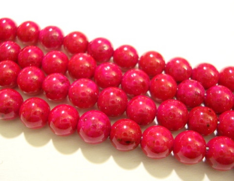 Marmori värjätty tumma pinkki pyöreä 6 mm (25/pss)