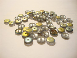 Tsekkiläinen lasihelmi hopea vitrail rondelli 6 x 2,5 mm (10 G = n. 85 kpl)
