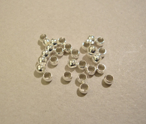 Beadalon hopeoitu kiinnityshelmi (puristushelmi) 3 mm (m-erä n. 100 kpl)