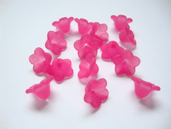 Akryylihelmi kellokukka pinkki/fuksia pieni 11 x 7 mm (10 kpl/pss)