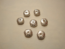 TierraCast Metallihelmi/välihelmi Heishi hopeoitu nuggetti 7 mm (20 kpl/pss)