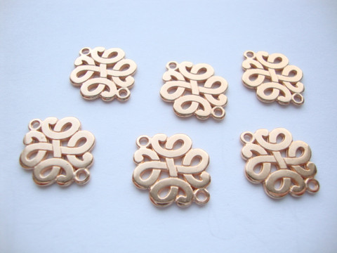 Korulinkki / riipus Keltti ruusukulta 17 x 13 mm (2 kpl/pss)