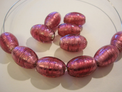 Folio lasihelmi pinkki ovaali 18 x 12 mm (2/pss)