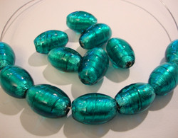 Folio lasihelmi Teal ovaali 18 x 12 mm (2/pss)