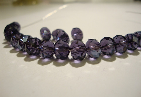 Kristallihelmi violetti rondelli 6 x 4 mm (20/pss)